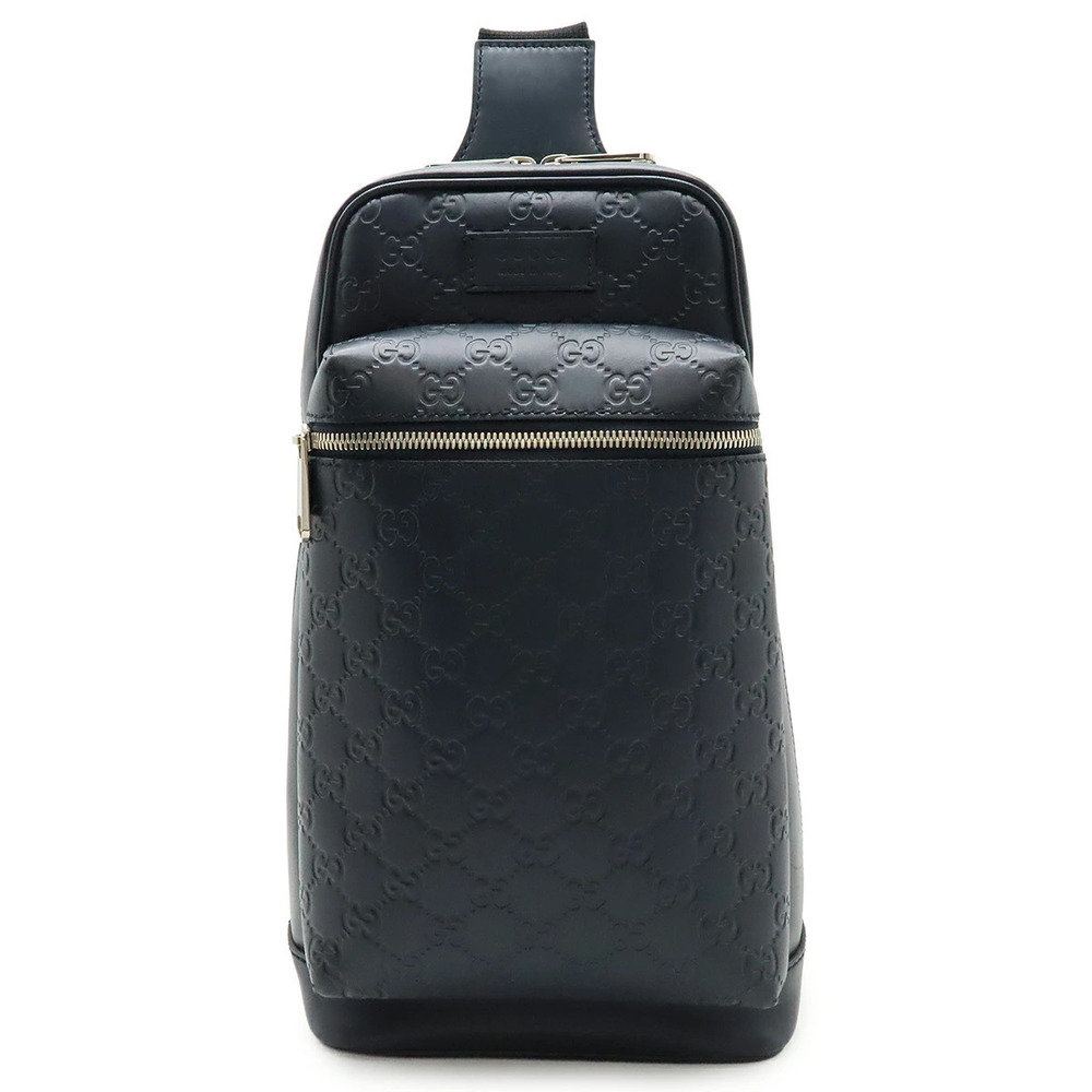 Gucci Guccissima Crossbody Bag Shoulder Leather Navy Blue Limited Edition